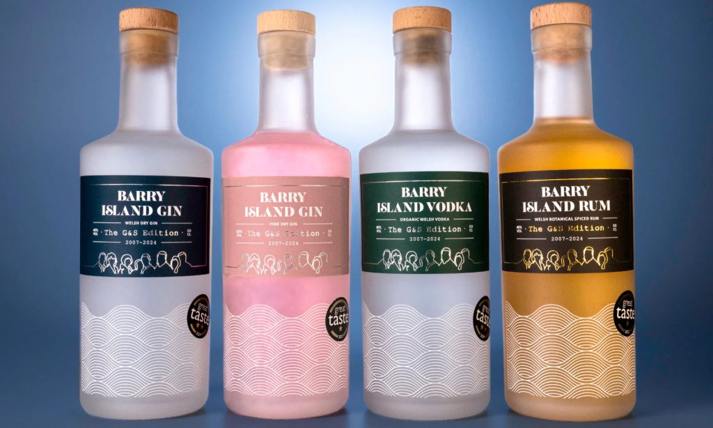 A collection of award-winning gin and rum from Barry Island Spirits Co.