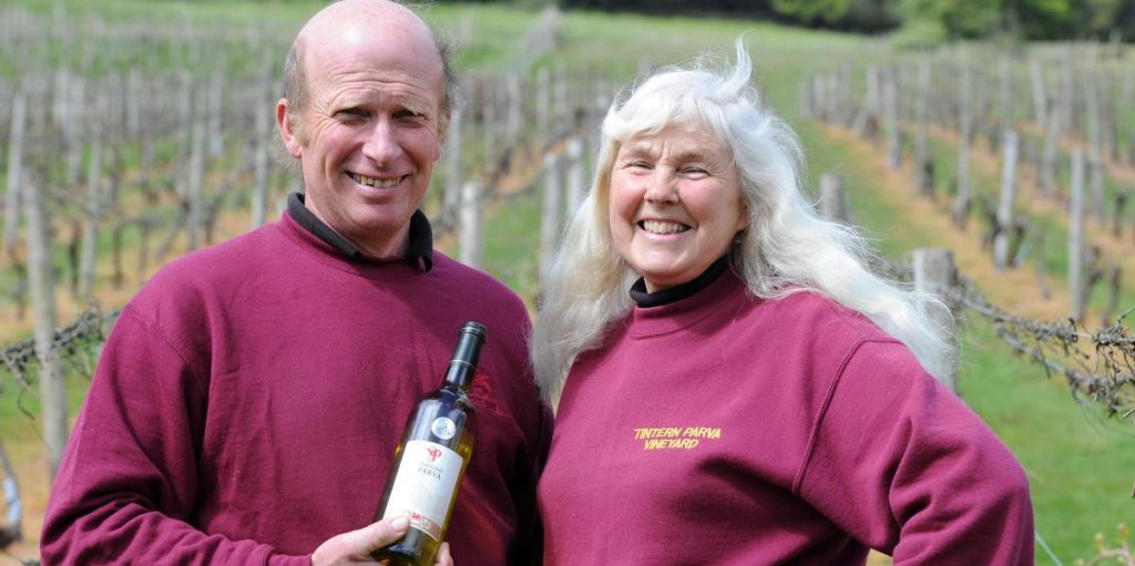 Monmouthshire - the wine making capital of Wales. Colin and Judith Dudley from Parva Farm Vineyard. image from: www.freepressseries.co.uk - 24th June 2017