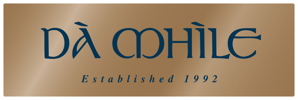 Dà Mhìle Distillery's elegant new logo.